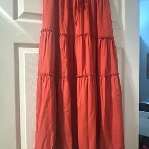 Women's Red Tiered Skirt